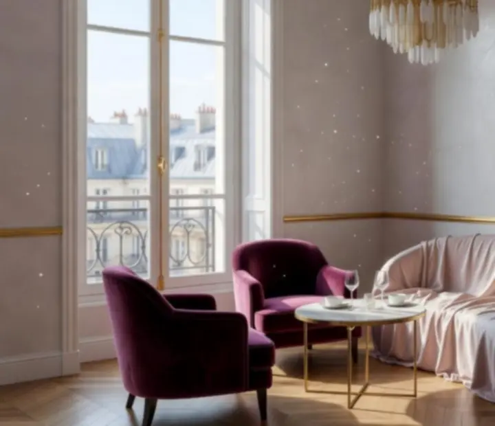 Salon privé aristocratique prêt à accueillir un événement ou un dîner d'affaires à Paris